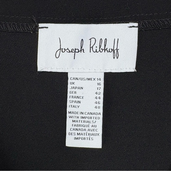 Joseph Ribkoff Black Puff Sleeve Flared Tunic Top US Size 14 Style No 233117 - Picture 14 of 14